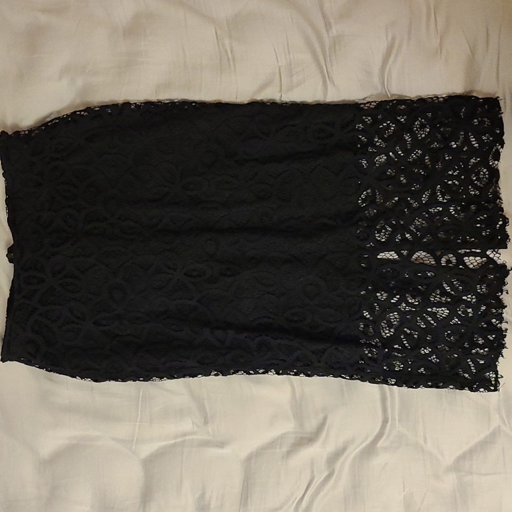 Zara Basic Black Lace Pencil Skirt
